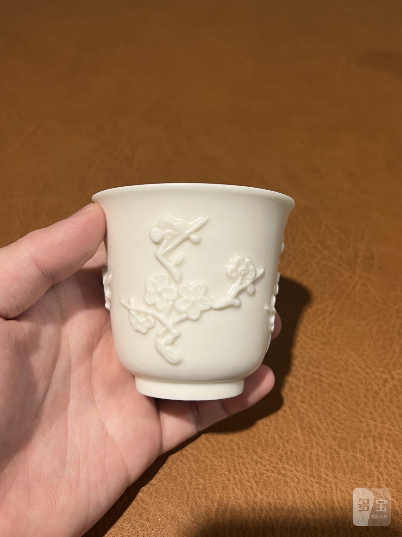十七世纪 德化模印梅花纹仰钟杯 - 图6